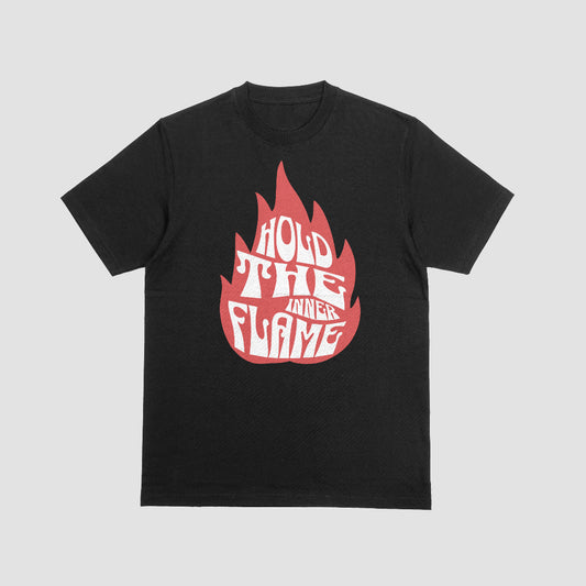 Hold the Inner Flame T-Shirt Black - Organic Cotton, Made in the USA