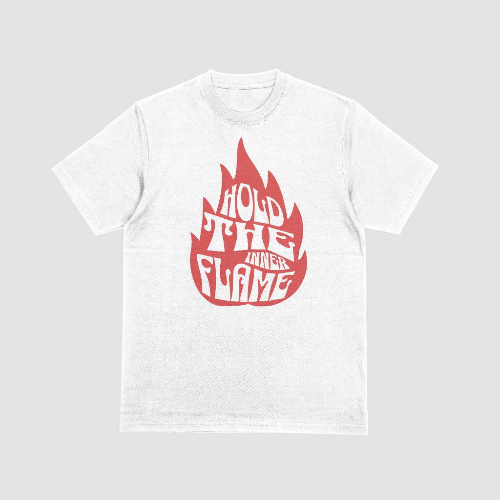 Hold the Inner Flame T-Shirt White - Organic Cotton, Made in the USA